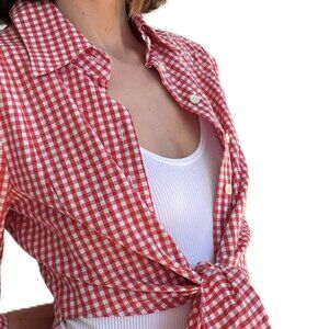 D&G Red Gingham Button Down Front Tie Shirt